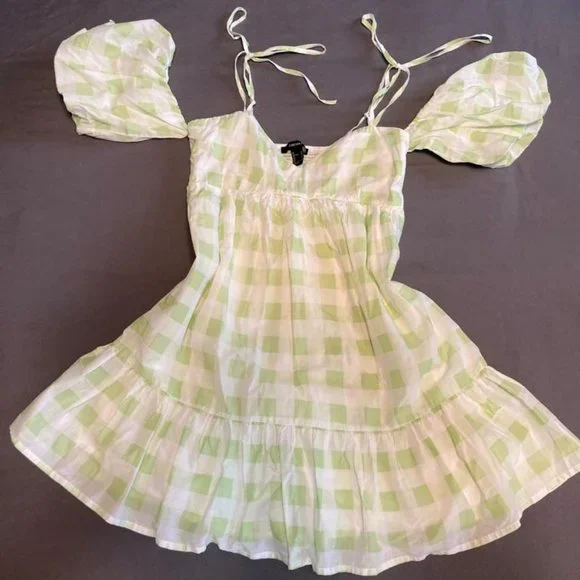 Forever 21 Green and White Plaid dress